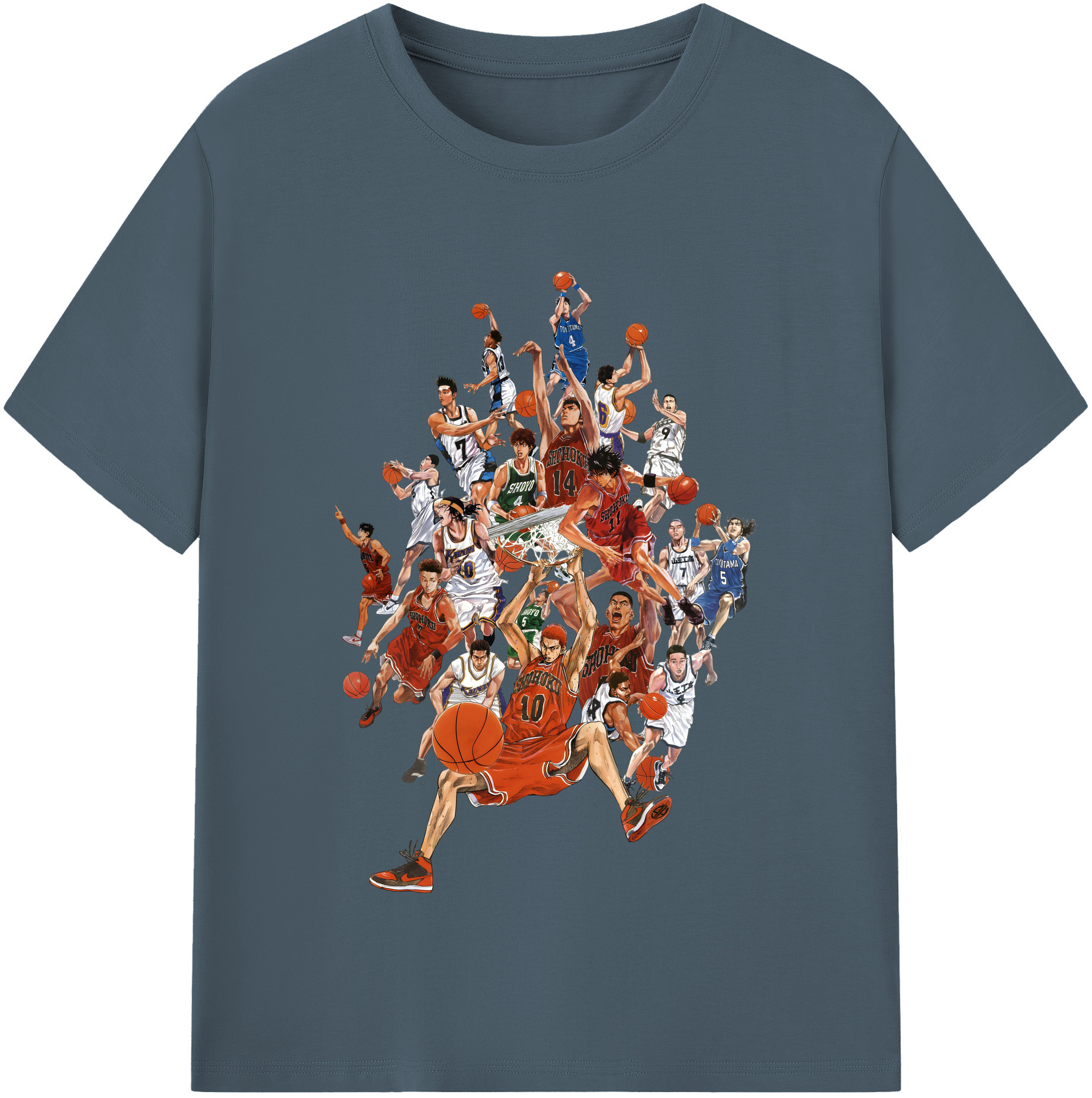 SLAM DUNK／スラムダンク 綿100％半袖Tシャツ（フロントプリント）